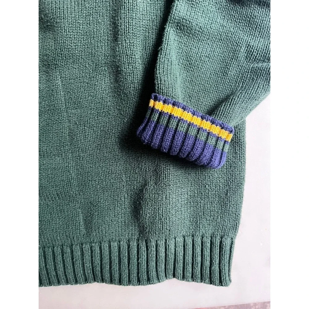 Gymboree‎ Vintage Cotton V-Neck Sweater Green Preppy Classic Boys size XL
